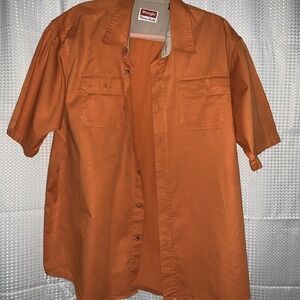 Wrangler Mens XL‎ Orange Short Sleeved Shirt